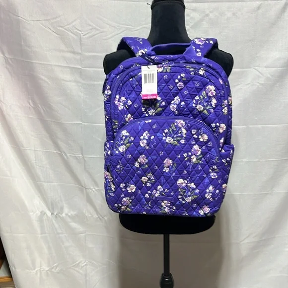 Vera Bradley Essential Large Backpack Wild Roses NWT VERA BRADLEY Essential Large Backpack (WILD ROSES) NEW | eBay main image 4